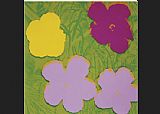 Andy Warhol Flowers Yellow, Lilac, Purple painting